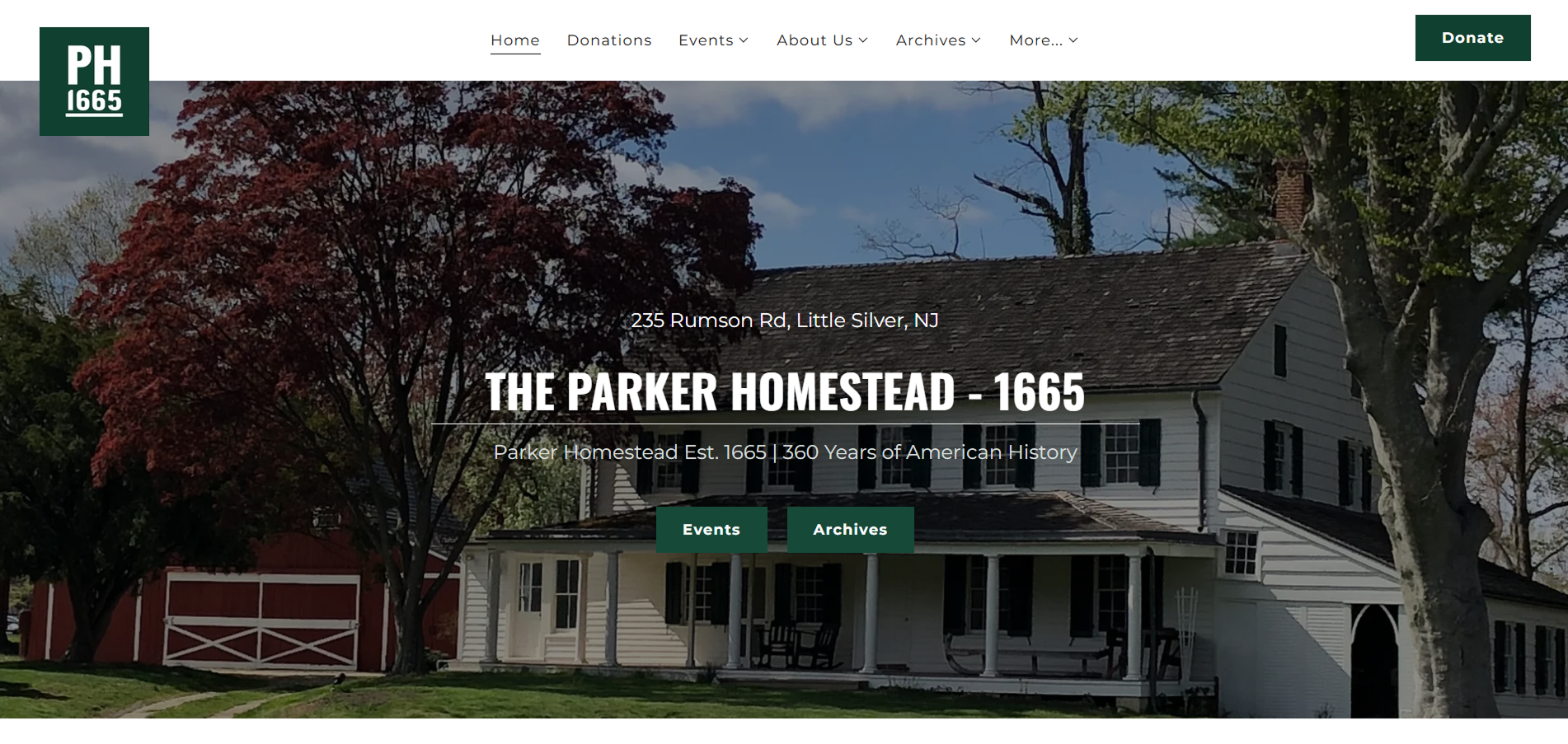Parker Homestead Website