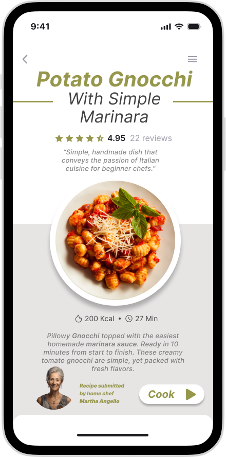 Recipe app browse view