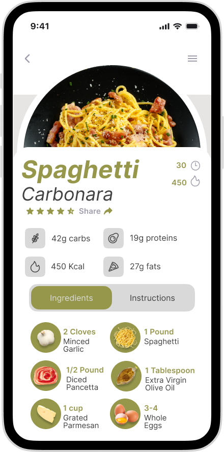 Recipe app screen 5