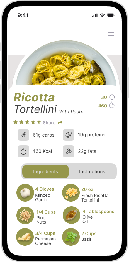 Recipe app screen 7