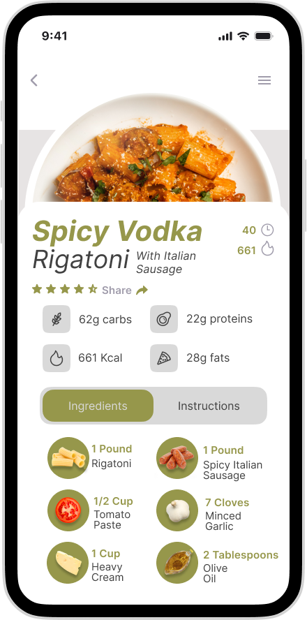 Recipe app screen 9