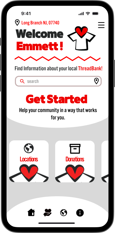 Thread Bank app screen 1